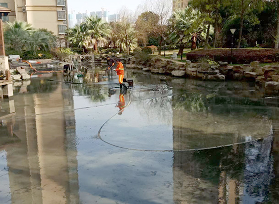 赣州景观池淤泥清理